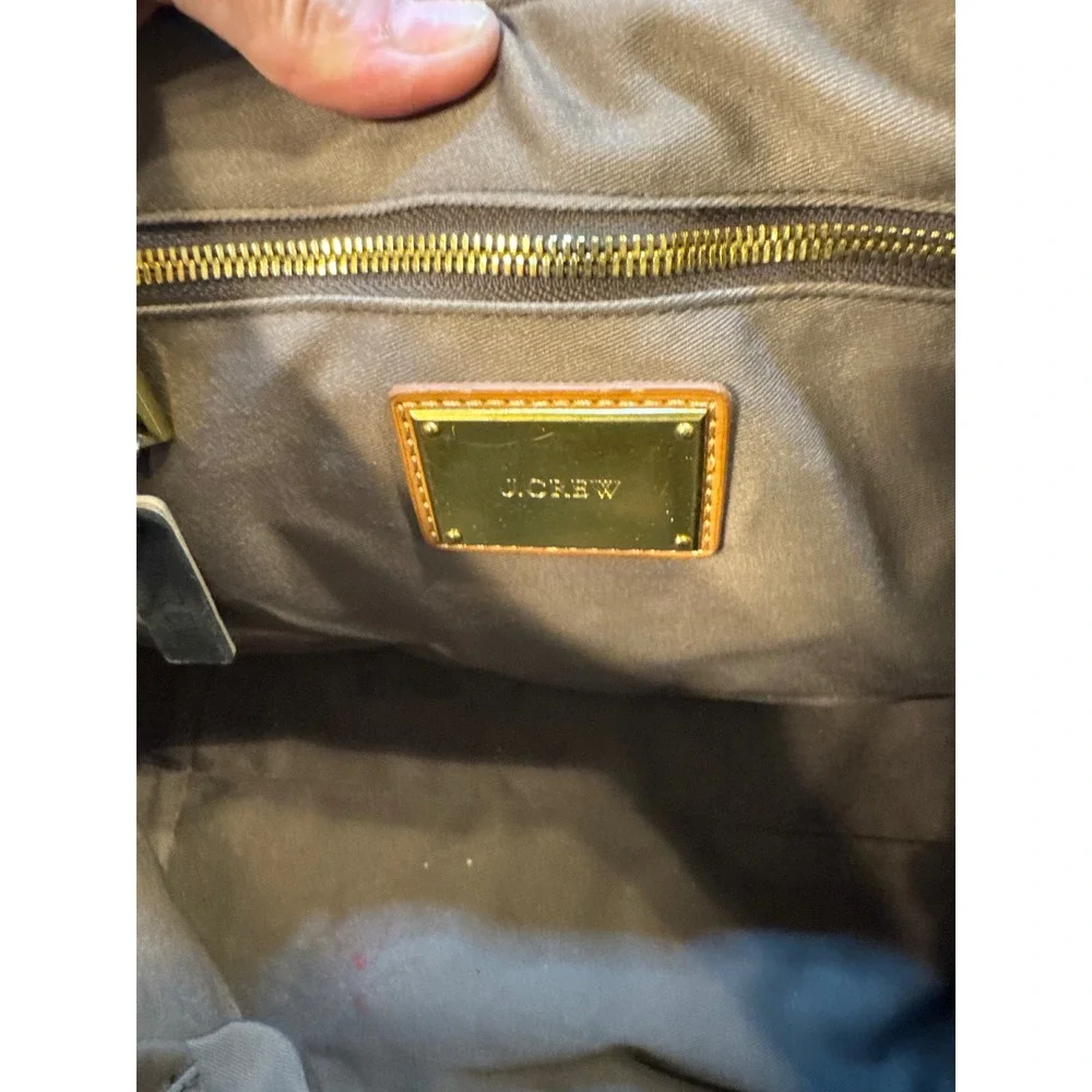 J.Crew Biennial Medium Leather Satchel‎ Tote Black Style 21986 Gold Hardware